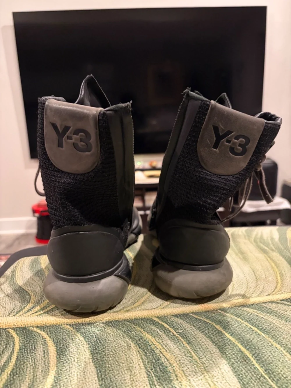 Yohji Yamamoto Y-3 x Adidas High Leather Zip Qasa Boot